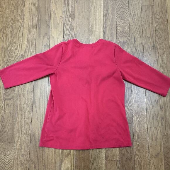 Quacker Factory Women small Sweater Patriotic Country Red Button Down Cardigan - Picture 5 of 7